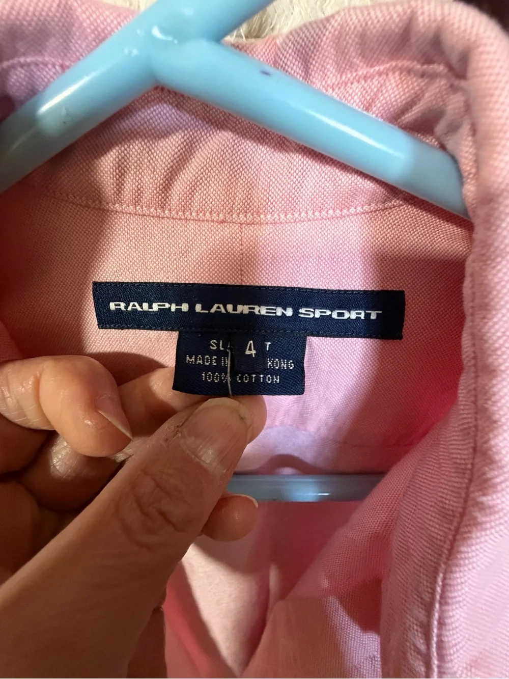 Ralph Lauren Pink Oxford Button-Down Shirt with Pony Logo